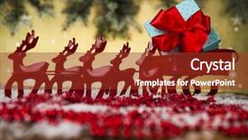  Presentation with santa sleigh - Theme having christmas santa sleigh on gift background and a  colored foreground