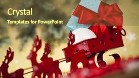  Presentation with santa sleigh - PPT layouts consisting of christmas santa sleigh on gift background and a  colored foreground