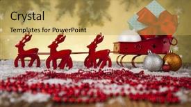  Presentation with santa sleigh - Colorful slide set enhanced with christmas santa sleigh on gift backdrop and a  colored foreground