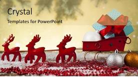  Presentation with santa sleigh - Audience pleasing theme consisting of christmas santa sleigh on gift backdrop and a yellow colored foreground