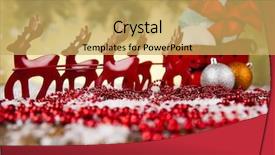  Presentation with santa sleigh - Slide deck with christmas santa sleigh on gift background and a yellow colored foreground