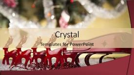  Presentation with santa sleigh - PPT theme consisting of christmas santa sleigh on gift background and a lemonade colored foreground