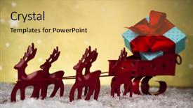  Presentation with santa sleigh - Presentation design consisting of christmas santa sleigh on gift background and a yellow colored foreground