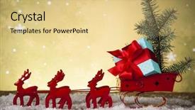  Presentation with santa sleigh - Beautiful theme featuring christmas santa sleigh on gift backdrop and a blonde colored foreground