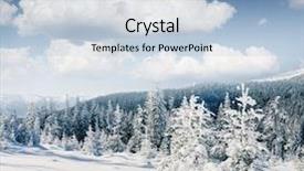  Presentation with snow covered trees and falling - Colorful theme enhanced with christmas scene - beautiful winter panorama with snow backdrop and a light blue colored foreground