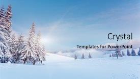  Presentation with winter blue - Presentation design consisting of christmas scene - fantastic winter landscape blue sky background and a light blue colored foreground