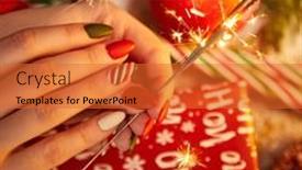  Presentation with white candles - Presentation theme consisting of christmas-scene-with-a-white background and a red colored foreground