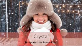  Presentation with ice rink - PPT layouts with christmas-season-and-holidays-concept background and a coral colored foreground