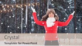  Presentation with ice rink - Presentation design consisting of christmas-season-and-holidays-concept background and a soft green colored foreground