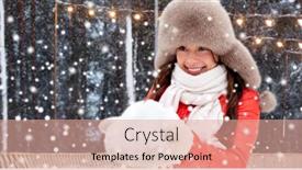  Presentation with ice rink - Theme having christmas-season-and-holidays-concept background and a coral colored foreground