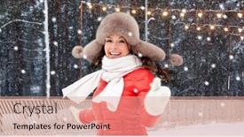  Presentation with rink - Audience pleasing PPT theme consisting of christmas-season-and-holidays-concept backdrop and a coral colored foreground