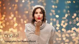  Presentation with festive season - Cool new PPT layouts with christmas-season-and-people-concept backdrop and a coral colored foreground