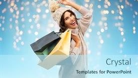  Presentation with christmas sale - Cool new slide set with christmas-seasonal-sale-and-consumerism backdrop and a cool aqua colored foreground