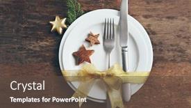  Presentation with cutlery - Amazing theme having christmas-serving-cutlery-with-plate backdrop and a  colored foreground