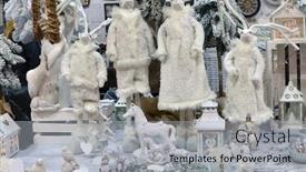  Presentation with wine shop and barrel - PPT theme enhanced with christmas-shop-window background and a light gray colored foreground