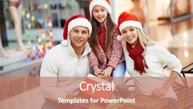  Presentation with daughter - Beautiful PPT theme featuring christmas shopping - portrait of young couple backdrop and a coral colored foreground