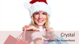  Presentation with white christmas - Amazing theme having christmas shopping isolated over white backdrop and a  colored foreground