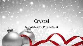  Presentation with silver christmas - Cool new slide deck with christmas silver background with balls backdrop and a white colored foreground