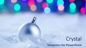  Presentation with christmas silver blue turquoise baubles - Cool new PPT layouts with christmas silver bauble in colorful backdrop and a  colored foreground