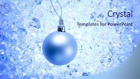  Presentation with ice blue - Cool new PPT theme with christmas silver bauble on blue winter ice background backdrop and a sky blue colored foreground