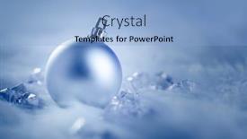  Presentation with winter ice - Cool new PPT theme with christmas silver bauble on fur snow and ice cold winter backdrop and a light blue colored foreground