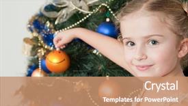  Presentation with girl christmas - Cool new slides with christmas smile - little girl decorating backdrop and a coral colored foreground