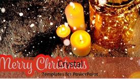  Presentation with white candles - Beautiful PPT layouts featuring christmas smooth lights and candles backdrop and a red colored foreground