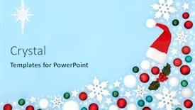  Presentation with festive season - Presentation theme consisting of christmas-snow-and-tree-decorations background and a cool aqua colored foreground