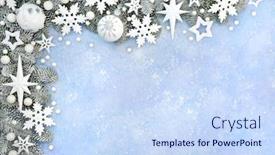 Presentation with festive season - PPT theme with christmas-snow-covered-border background and a sky blue colored foreground