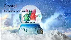  Presentation with globe - PPT theme with assessment - time for evaluate concept illustration background and a coral colored foreground