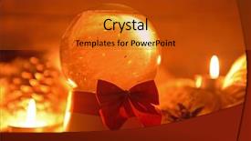  Presentation with christmas ribbon festive - PPT theme featuring christmas snow globe with ribbon background and a crimson colored foreground