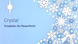  Presentation with design christmas holiday - Theme enhanced with christmas-snowflake-bow-and-tree background and a sky blue colored foreground