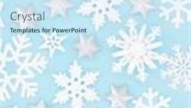  Presentation with stars blue silver - PPT theme enhanced with christmas-snowflakes-silver-stars background and a sky blue colored foreground