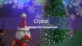 Presentation with illumination - Presentation theme enhanced with christmas snowman and christmas tree with decoration against the backdrop illumination background and a violet colored foreground