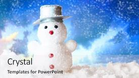  Presentation with sky - Colorful slides enhanced with christmas snowman figure on snowy backdrop and a  colored foreground