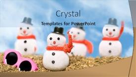 Presentation with summer christmas - Cool new theme with christmas-snowmen-ornaments backdrop and a light blue colored foreground