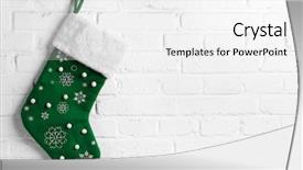  Presentation with white brick wall - Cool new presentation theme with christmas sock hanging on white backdrop and a white colored foreground