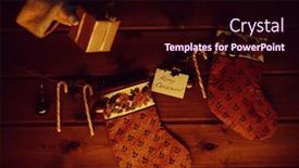  Presentation with wooden toy - Slide set with background and giftbox in glove background and a wine colored foreground