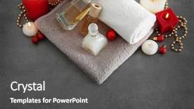  Presentation with christmas winter a table - Theme enhanced with christmas spa composition on table background and a dark gray colored foreground