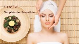  Presentation with massage therapy - Slide set enhanced with christmas spa salon massage background and a lemonade colored foreground