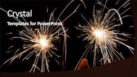  Presentation with firework - Beautiful PPT theme featuring christmas sparkler firework flame backdrop and a  colored foreground