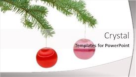  Presentation with christmas tree - Presentation theme with christmas-spheres-on-a-fur background and a white colored foreground