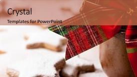  Presentation with gingerbread - PPT theme with christmas spices and gingerbread cookies symbolic image home made christmas cookies wooden background close up background and a red colored foreground