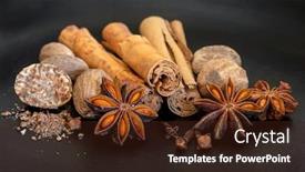  Presentation with cinnamon - Amazing presentation theme having christmas-spices-background-cinnamon-nutmeg backdrop and a wine colored foreground