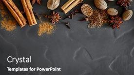  Presentation with dark space - Presentation design enhanced with christmas-spices-background-top-view background and a dark gray colored foreground