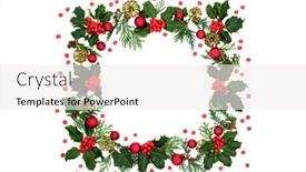  Presentation with winter border - Colorful PPT theme enhanced with christmas-square-wreath-of-winter backdrop and a sky blue colored foreground