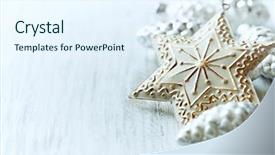  Presentation with star - Slides consisting of christmas star and glass ornaments background and a sky blue colored foreground