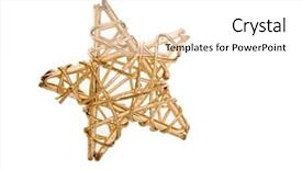  Presentation with star - Presentation design with christmas star made of wood background and a white colored foreground