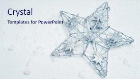  Presentation with star - Presentation design consisting of christmas star on a snow background and a sky blue colored foreground