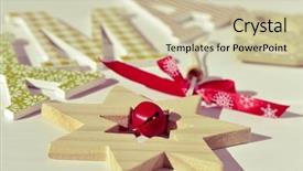  Presentation with ornament - Cool new theme with christmas star-shaped ornament and three-dimensional letters forming the text xmas with a filter effect backdrop and a soft green colored foreground